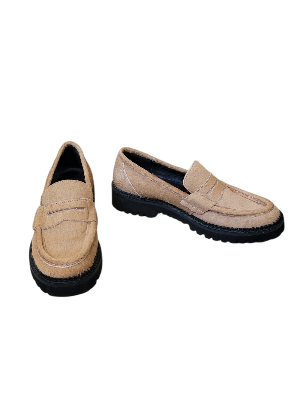 BIBI‎ LOU Lyra Loafer Shoes Calf Hair Tan